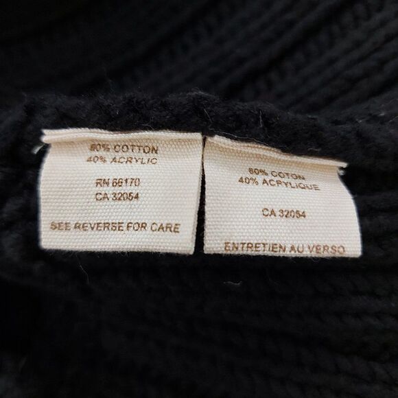 Free People Cardigan Sweater Womens XS Black 3/4 Sleeve Button Up Open Knit - Picture 10 of 10